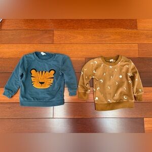Kids Blue and Brown Animal Print Sweatshirts size 24 months